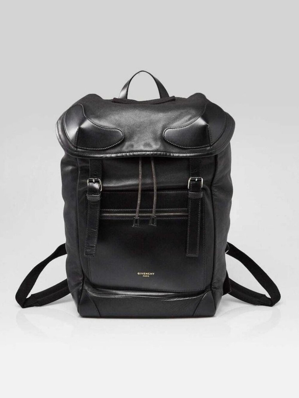 Givenchy Black Leather Drawstring Rider Backpack Bag